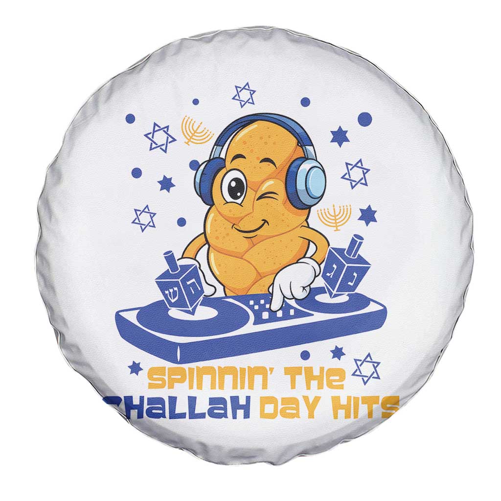 Hanukkah DJ Challah And Dreidel Spare Tire Cover Funny Jewish Gift - Wonder Print Shop