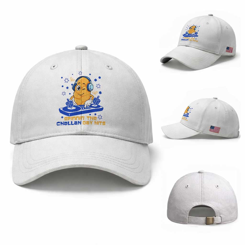 Hanukkah DJ Challah And Dreidel Baseball Cap Funny Jewish Gift