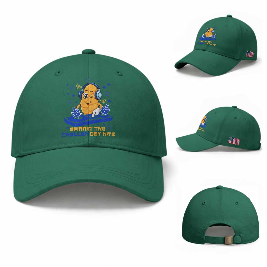 Hanukkah DJ Challah And Dreidel Baseball Cap Funny Jewish Gift
