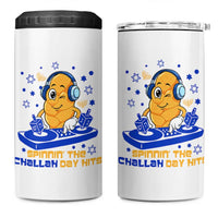 Hanukkah DJ Challah And Dreidel 4 in 1 Can Cooler Tumbler Funny Jewish Gift - Wonder Print Shop
