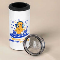Hanukkah DJ Challah And Dreidel 4 in 1 Can Cooler Tumbler Funny Jewish Gift - Wonder Print Shop