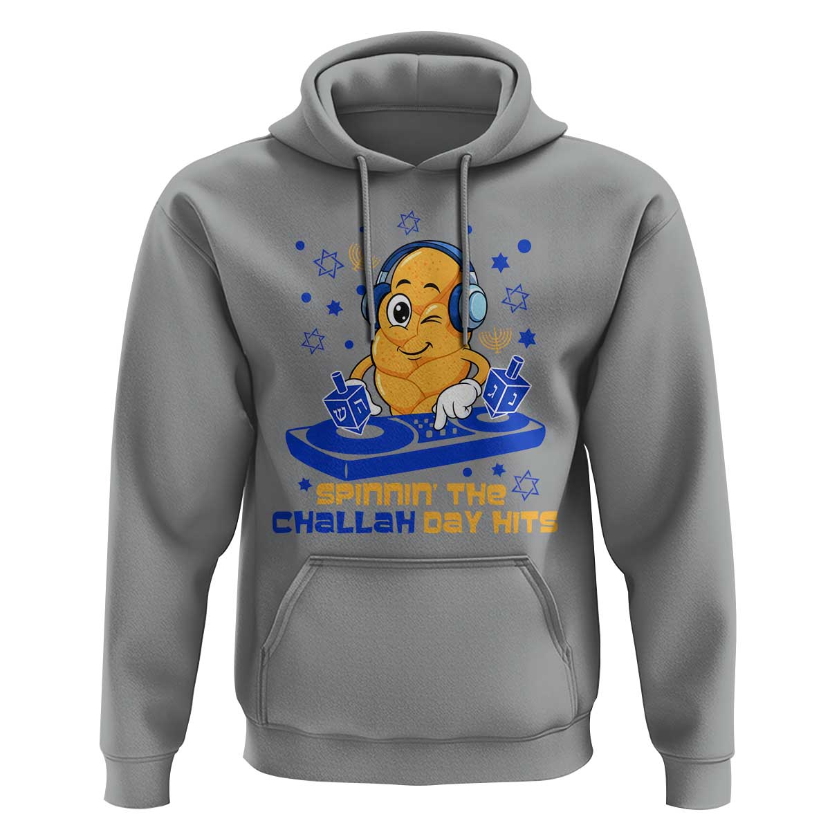 Hanukkah DJ Challah And Dreidel Hoodie Funny Jewish Gift - Wonder Print Shop
