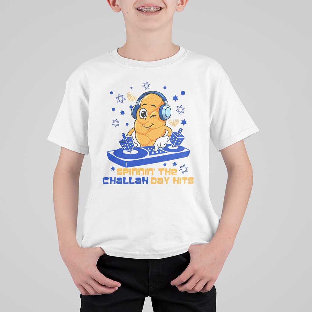 Hanukkah DJ Challah And Dreidel T Shirt For Kid Funny Jewish Gift - Wonder Print Shop