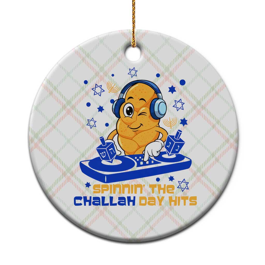 Hanukkah DJ Challah And Dreidel Ceramic Ornament Funny Jewish Gift - Wonder Print Shop