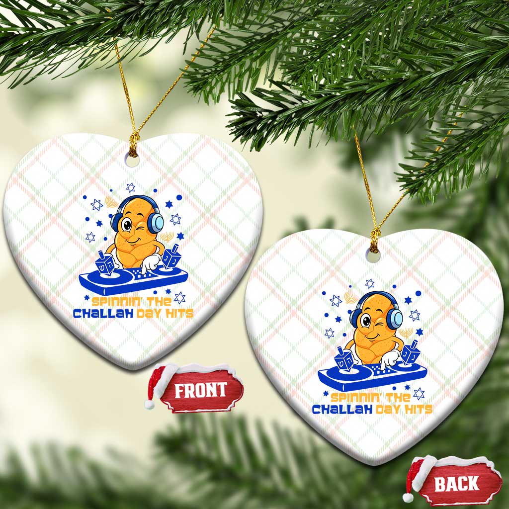 Hanukkah DJ Challah And Dreidel Ceramic Ornament Funny Jewish Gift - Wonder Print Shop