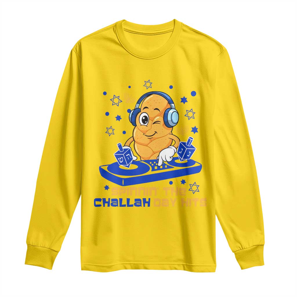 Hanukkah DJ Challah And Dreidel Long Sleeve Shirt Funny Jewish Gift - Wonder Print Shop