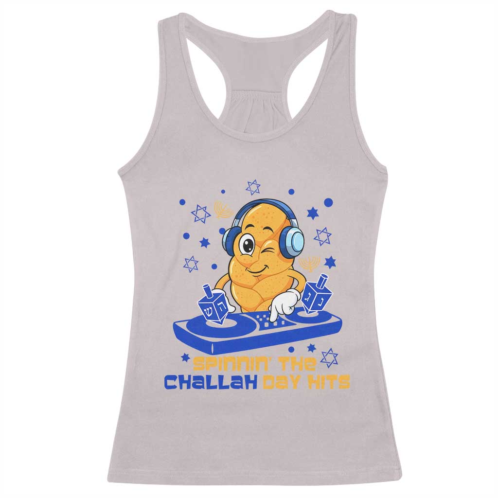 Hanukkah DJ Challah And Dreidel Racerback Tank Top Funny Jewish Gift - Wonder Print Shop