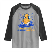 Hanukkah DJ Challah And Dreidel Raglan Shirt Funny Jewish Gift - Wonder Print Shop