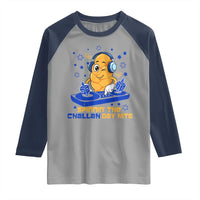 Hanukkah DJ Challah And Dreidel Raglan Shirt Funny Jewish Gift - Wonder Print Shop
