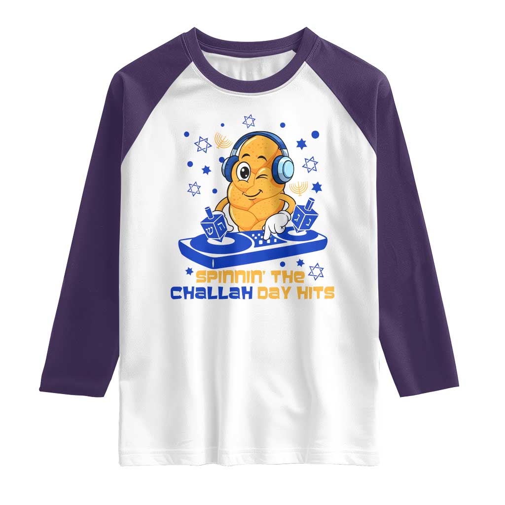 Hanukkah DJ Challah And Dreidel Raglan Shirt Funny Jewish Gift - Wonder Print Shop