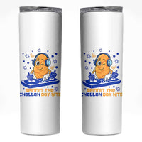 Hanukkah DJ Challah And Dreidel Skinny Tumbler Funny Jewish Gift - Wonder Print Shop