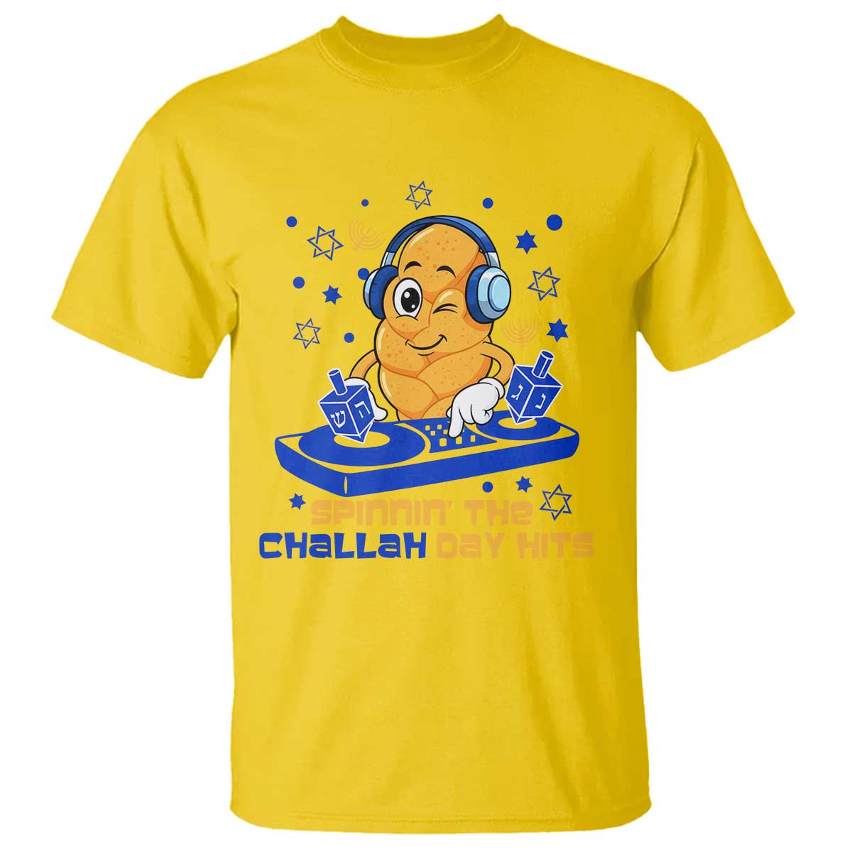 Hanukkah DJ Challah And Dreidel T Shirt Funny Jewish Gift - Wonder Print Shop