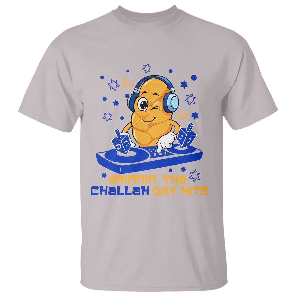 Hanukkah DJ Challah And Dreidel T Shirt Funny Jewish Gift - Wonder Print Shop