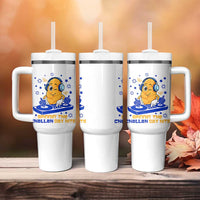 Hanukkah DJ Challah And Dreidel Tumbler With Handle Funny Jewish Gift - Wonder Print Shop