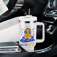 Hanukkah DJ Challah And Dreidel Tumbler With Handle Funny Jewish Gift - Wonder Print Shop