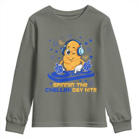 Hanukkah DJ Challah And Dreidel Youth Sweatshirt Funny Jewish Gift - Wonder Print Shop