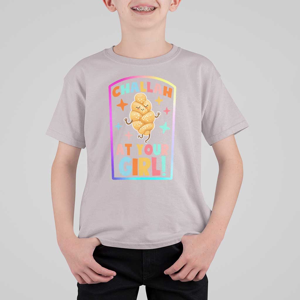 Funny Hanukkah Challah At Ya Girl T Shirt For Kid Jewish Chanukah Bread Gift - Wonder Print Shop