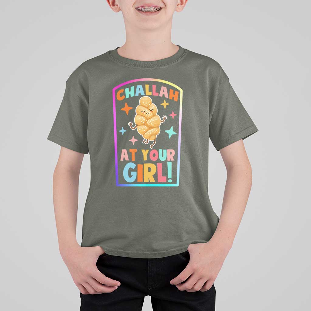Funny Hanukkah Challah At Ya Girl T Shirt For Kid Jewish Chanukah Bread Gift - Wonder Print Shop