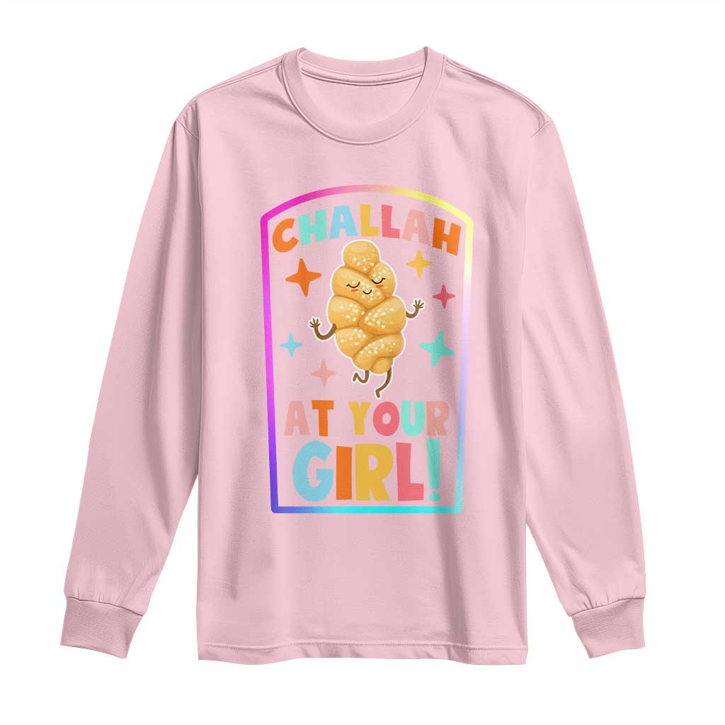 Funny Hanukkah Challah At Ya Girl Long Sleeve Shirt Jewish Chanukah Bread Gift - Wonder Print Shop