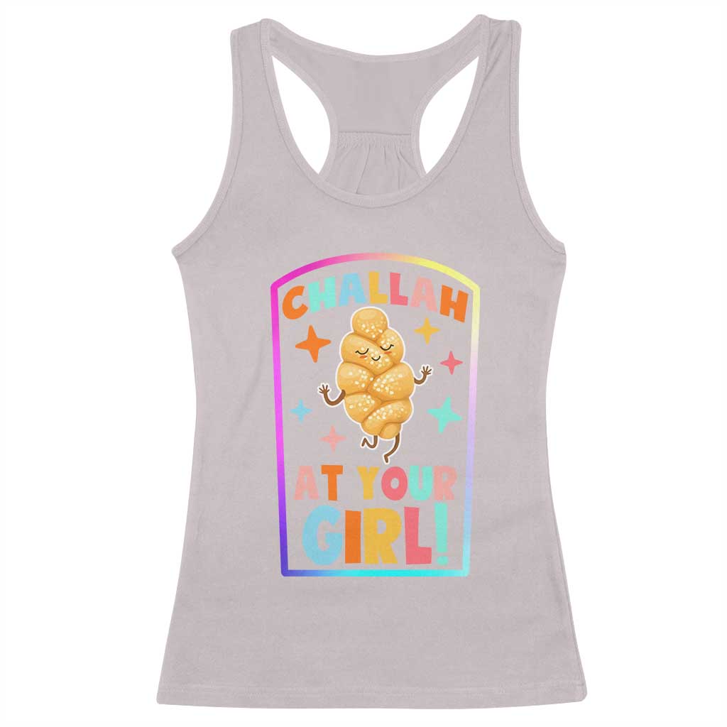 Funny Hanukkah Challah At Ya Girl Racerback Tank Top Jewish Chanukah Bread Gift - Wonder Print Shop