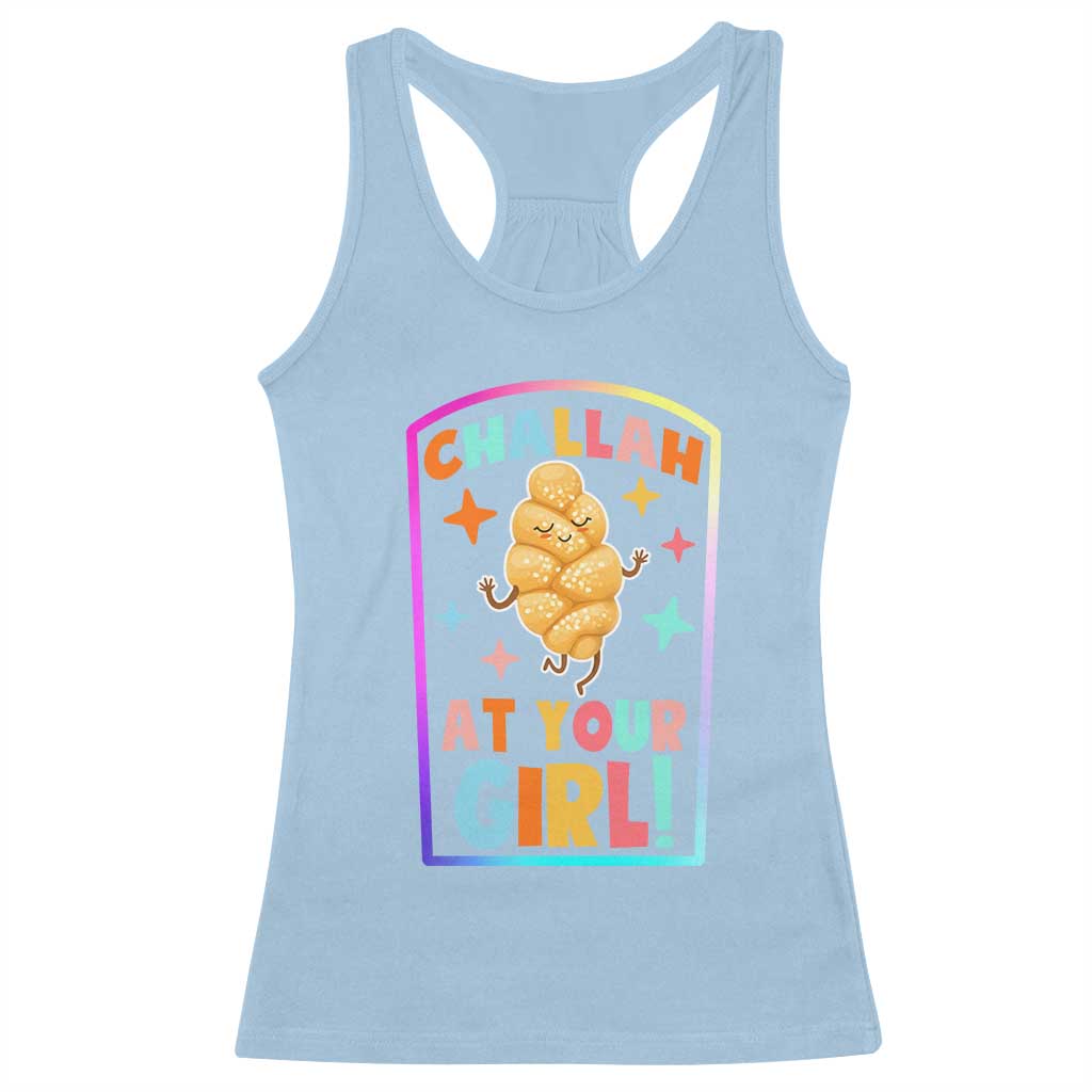 Funny Hanukkah Challah At Ya Girl Racerback Tank Top Jewish Chanukah Bread Gift - Wonder Print Shop
