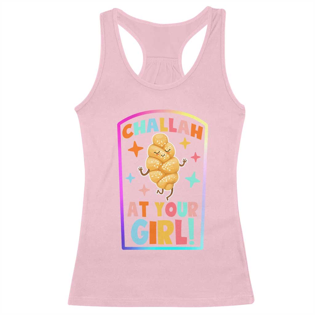 Funny Hanukkah Challah At Ya Girl Racerback Tank Top Jewish Chanukah Bread Gift - Wonder Print Shop