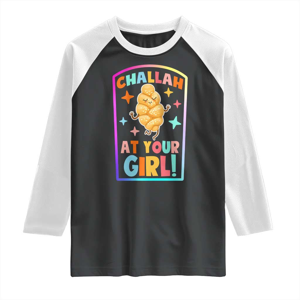 Funny Hanukkah Challah At Ya Girl Raglan Shirt Jewish Chanukah Bread Gift - Wonder Print Shop