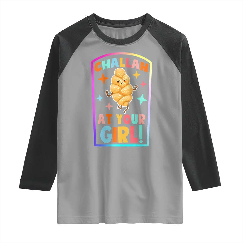 Funny Hanukkah Challah At Ya Girl Raglan Shirt Jewish Chanukah Bread Gift - Wonder Print Shop