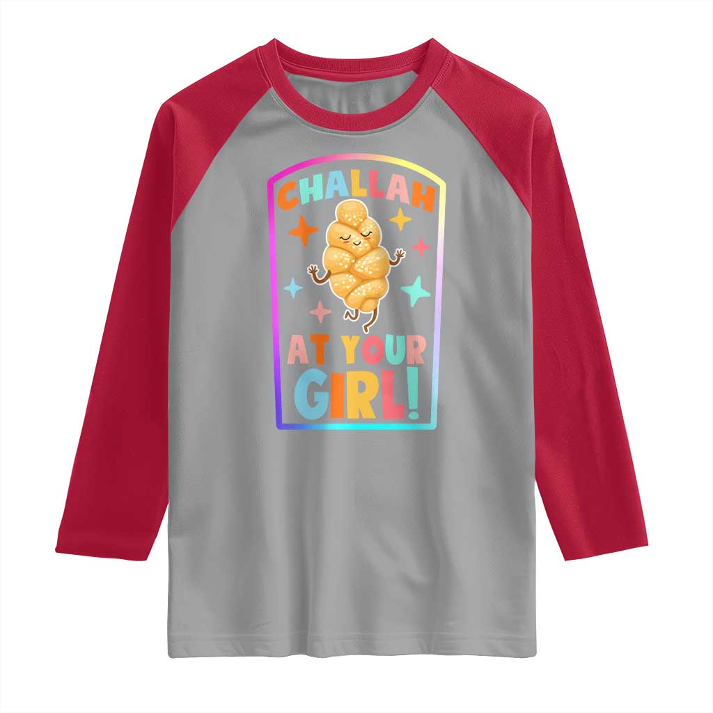 Funny Hanukkah Challah At Ya Girl Raglan Shirt Jewish Chanukah Bread Gift - Wonder Print Shop