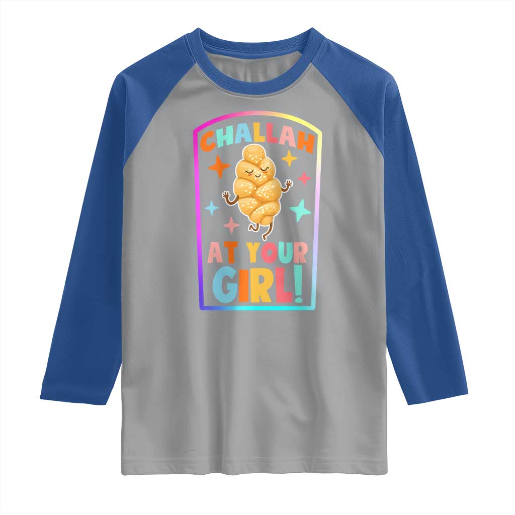 Funny Hanukkah Challah At Ya Girl Raglan Shirt Jewish Chanukah Bread Gift - Wonder Print Shop