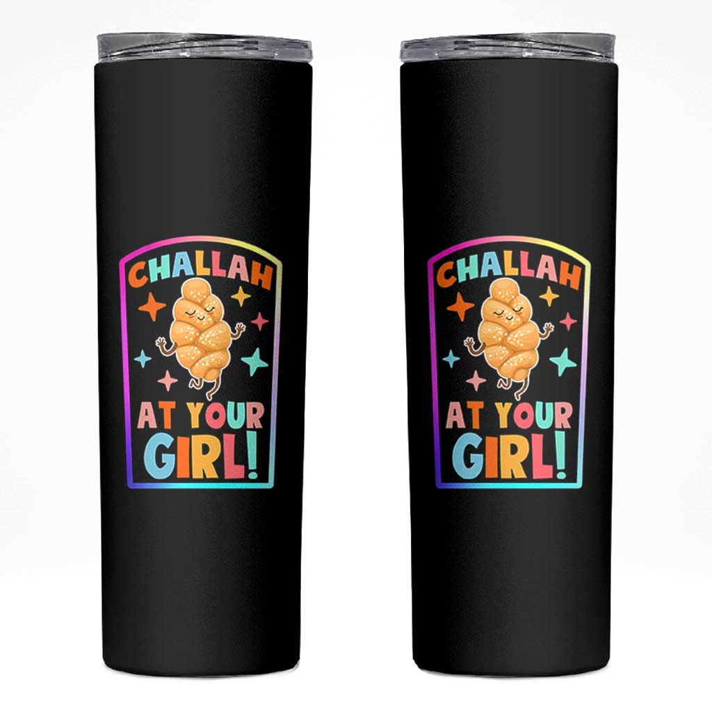 Funny Hanukkah Challah At Ya Girl Skinny Tumbler Jewish Chanukah Bread Gift - Wonder Print Shop