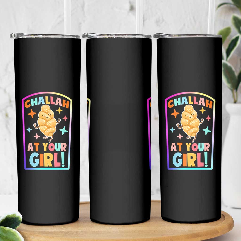 Funny Hanukkah Challah At Ya Girl Skinny Tumbler Jewish Chanukah Bread Gift - Wonder Print Shop