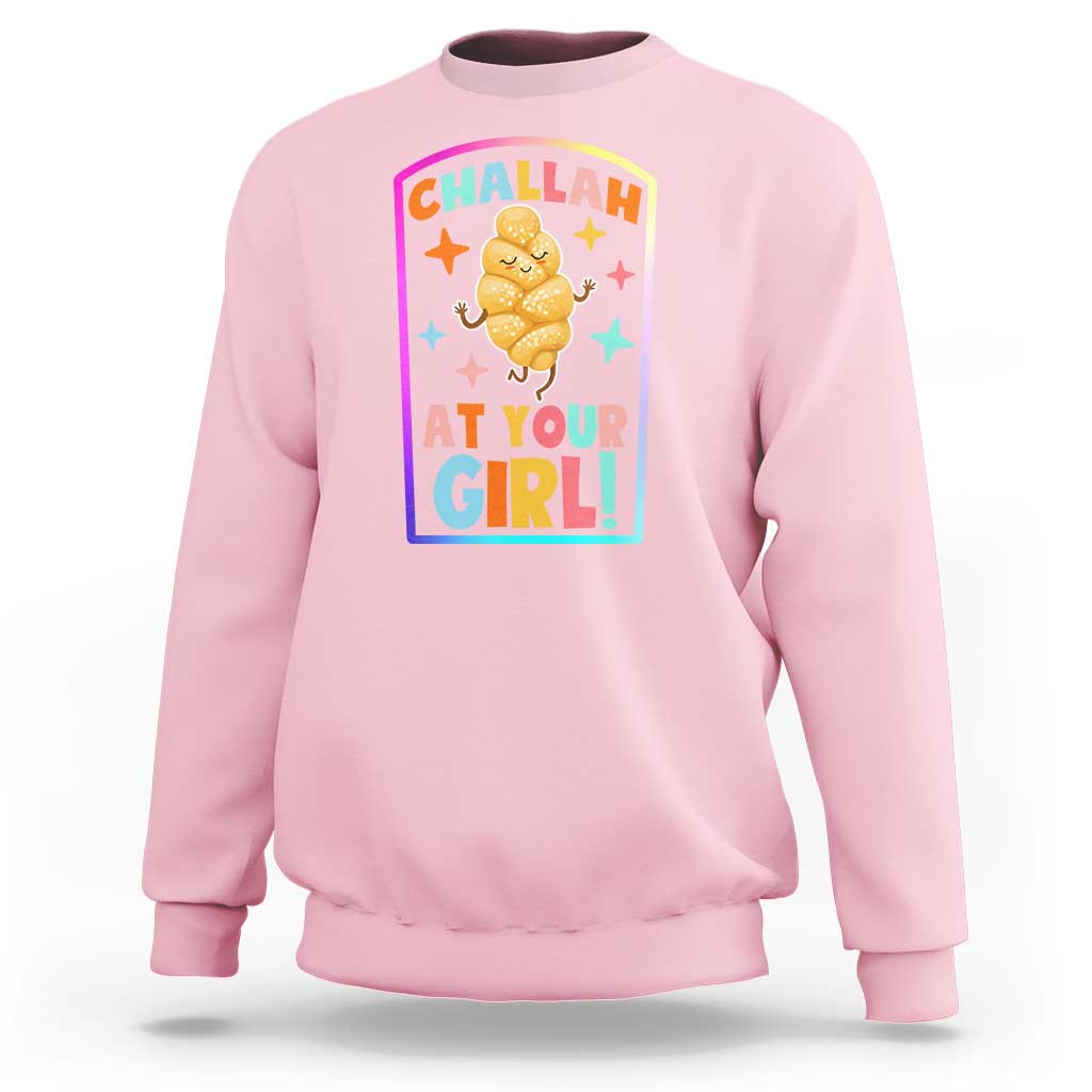 Funny Hanukkah Challah At Ya Girl Sweatshirt Jewish Chanukah Bread Gift - Wonder Print Shop