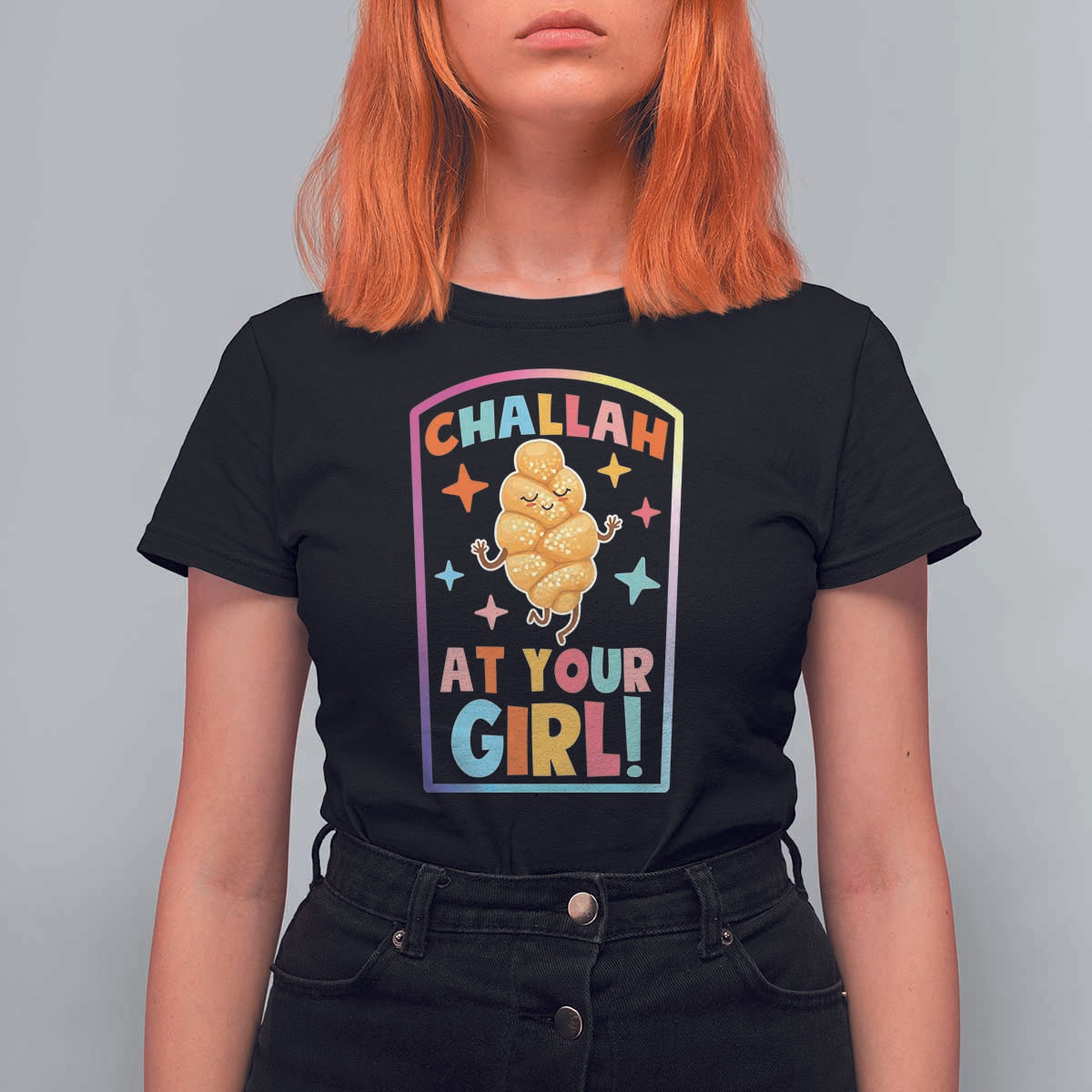Funny Hanukkah Challah At Ya Girl T Shirt For Women Jewish Chanukah Bread Gift - Wonder Print Shop