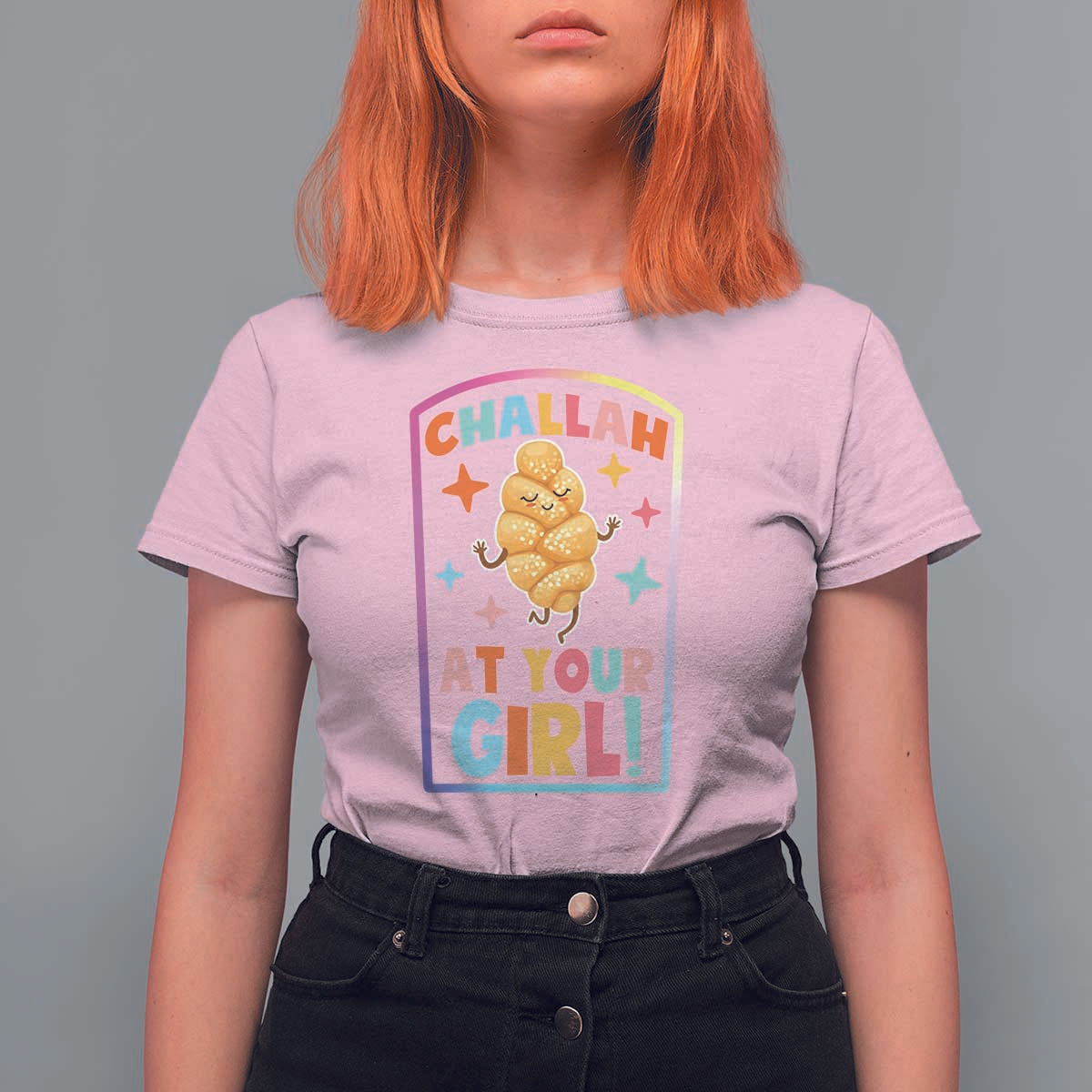 Funny Hanukkah Challah At Ya Girl T Shirt For Women Jewish Chanukah Bread Gift - Wonder Print Shop