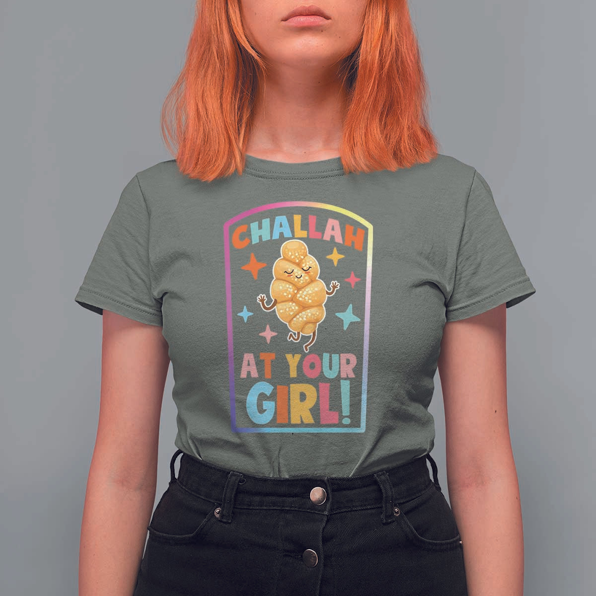Funny Hanukkah Challah At Ya Girl T Shirt For Women Jewish Chanukah Bread Gift - Wonder Print Shop