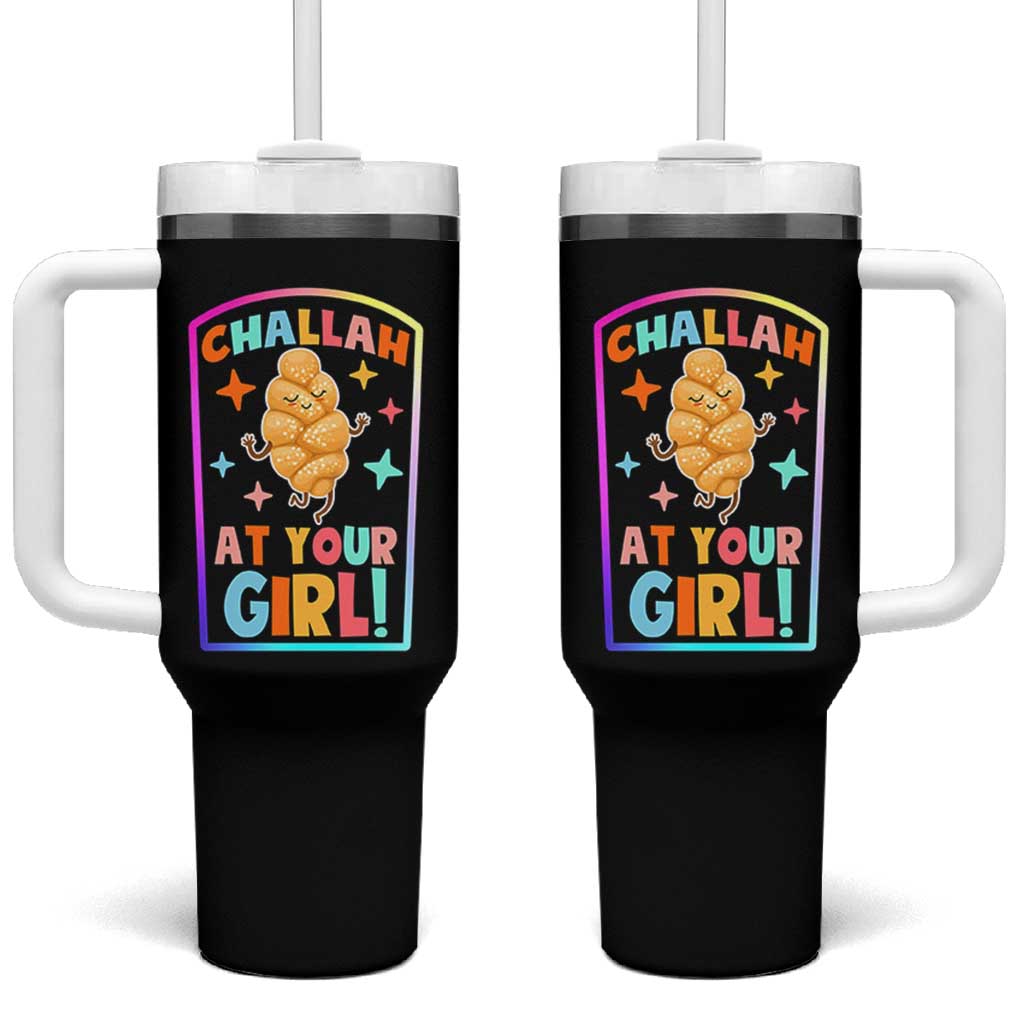 Funny Hanukkah Challah At Ya Girl Tumbler With Handle Jewish Chanukah Bread Gift - Wonder Print Shop