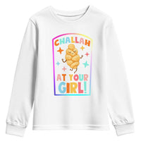 Funny Hanukkah Challah At Ya Girl Youth Sweatshirt Jewish Chanukah Bread Gift - Wonder Print Shop