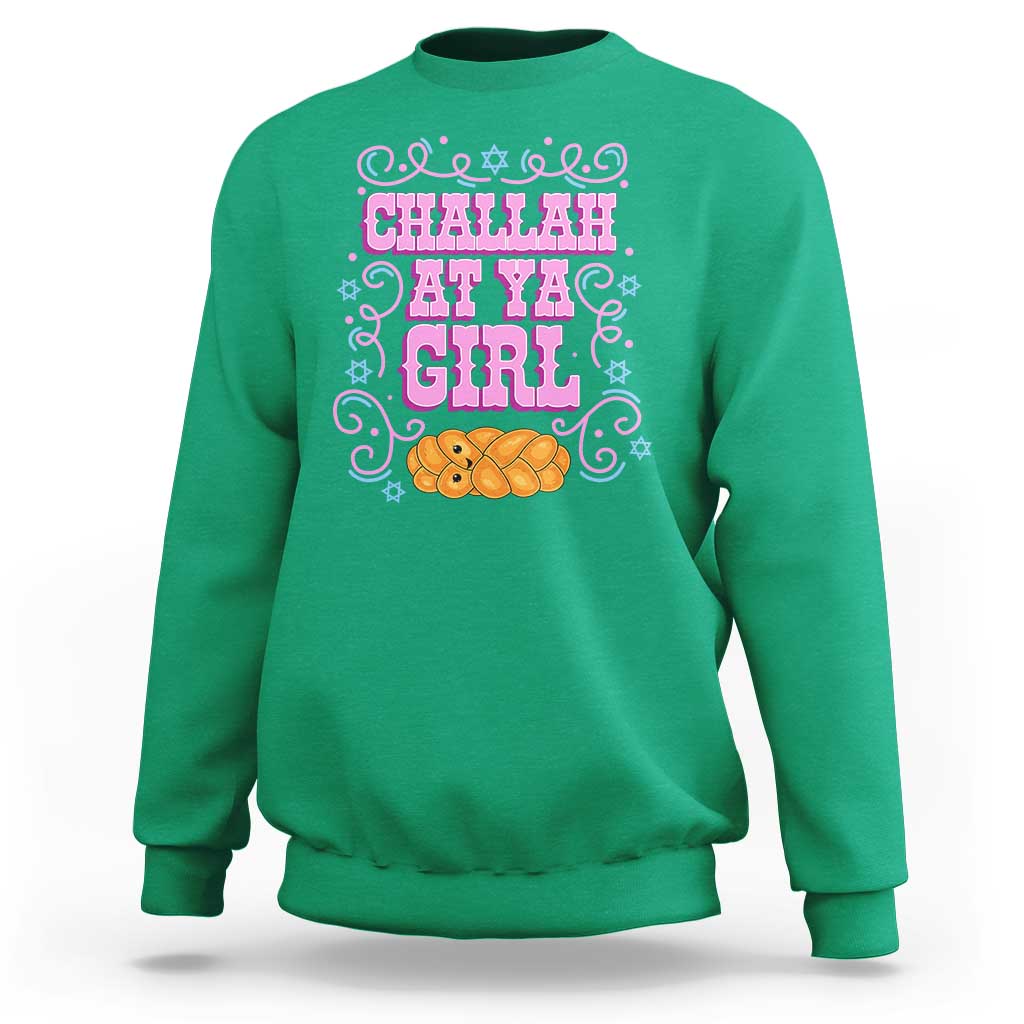 Funny Jewish Holiday Sweatshirt Challah At Ya Girl Gift - Wonder Print Shop