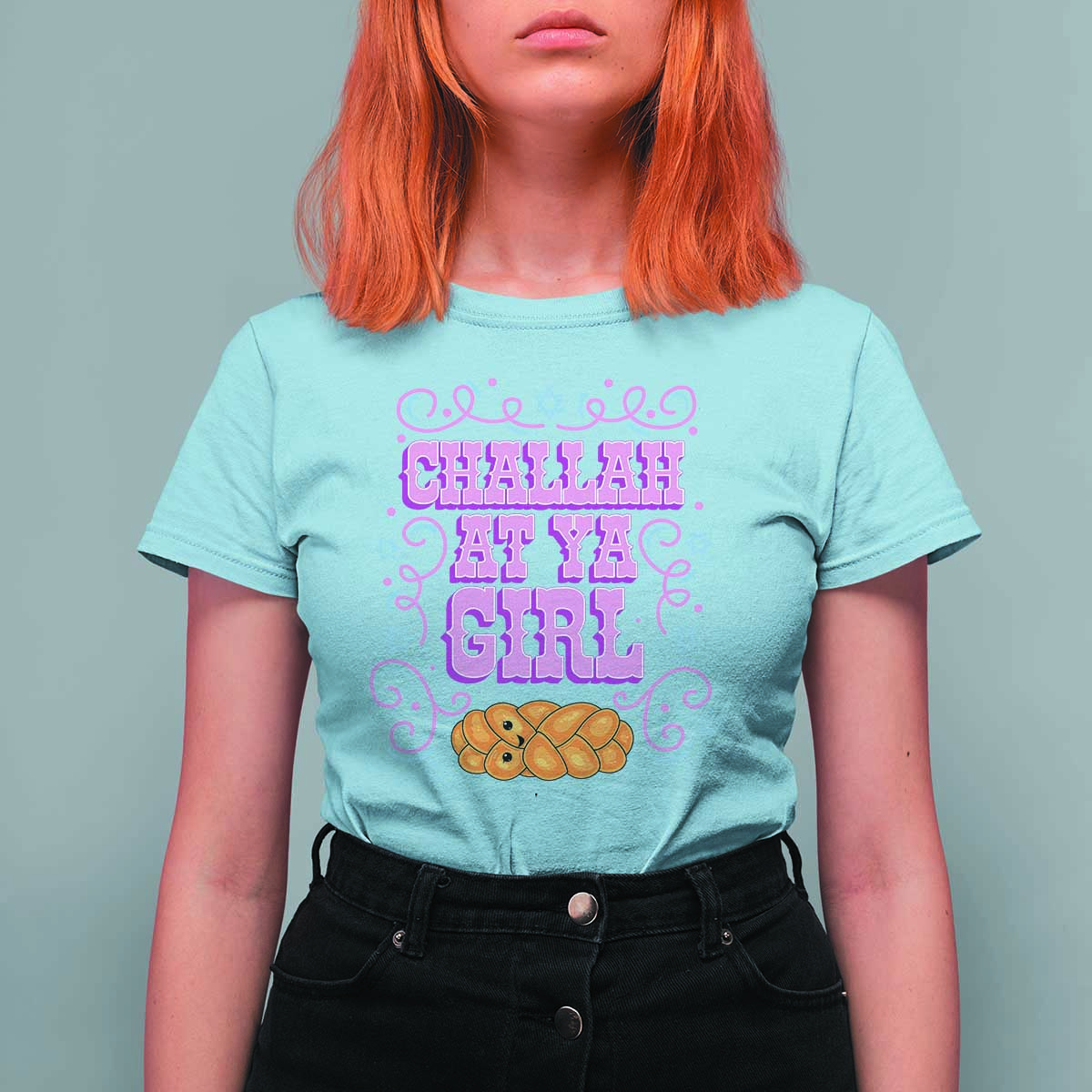 Funny Jewish Holiday T Shirt For Women Challah At Ya Girl Gift - Wonder Print Shop