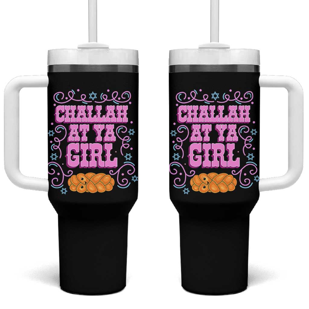 Funny Jewish Holiday Tumbler With Handle Challah At Ya Girl Gift - Wonder Print Shop
