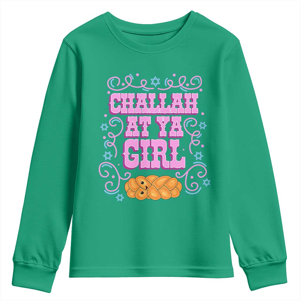 Funny Jewish Holiday Youth Sweatshirt Challah At Ya Girl Gift - Wonder Print Shop