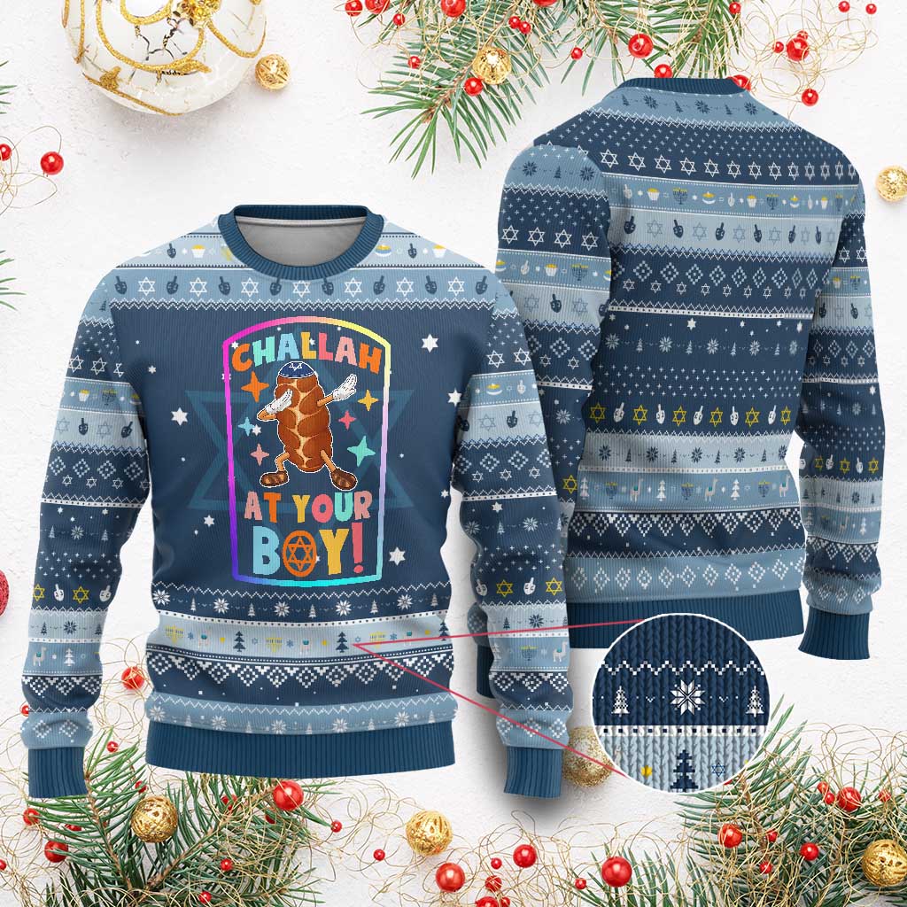 Xmas Cat Hanukkah Ugly Sweater Funny Holiday Gift - Wonder Print Shop