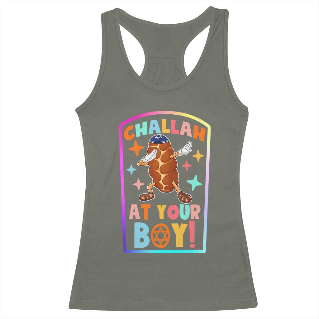 Hanukkah Challah At Ya Boy Racerback Tank Top Funny Holiday Gift - Wonder Print Shop