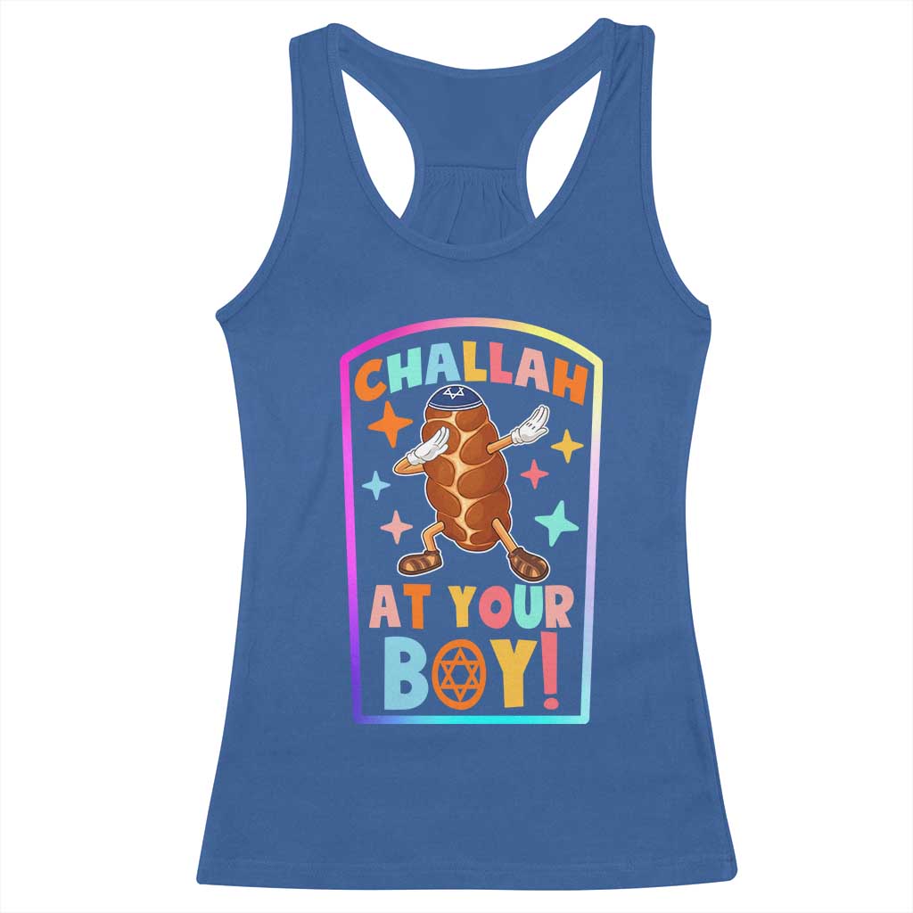 Hanukkah Challah At Ya Boy Racerback Tank Top Funny Holiday Gift - Wonder Print Shop