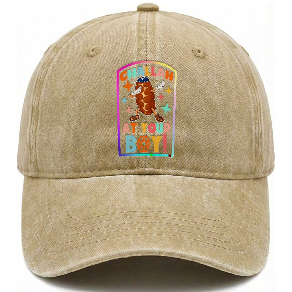 Hanukkah Challah At Ya Boy Washed Cotton Baseball Cap Funny Holiday Gift