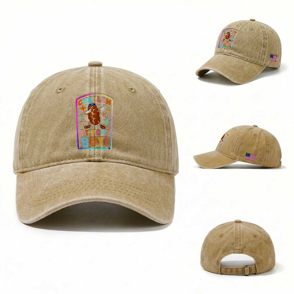 Hanukkah Challah At Ya Boy Washed Cotton Baseball Cap Funny Holiday Gift