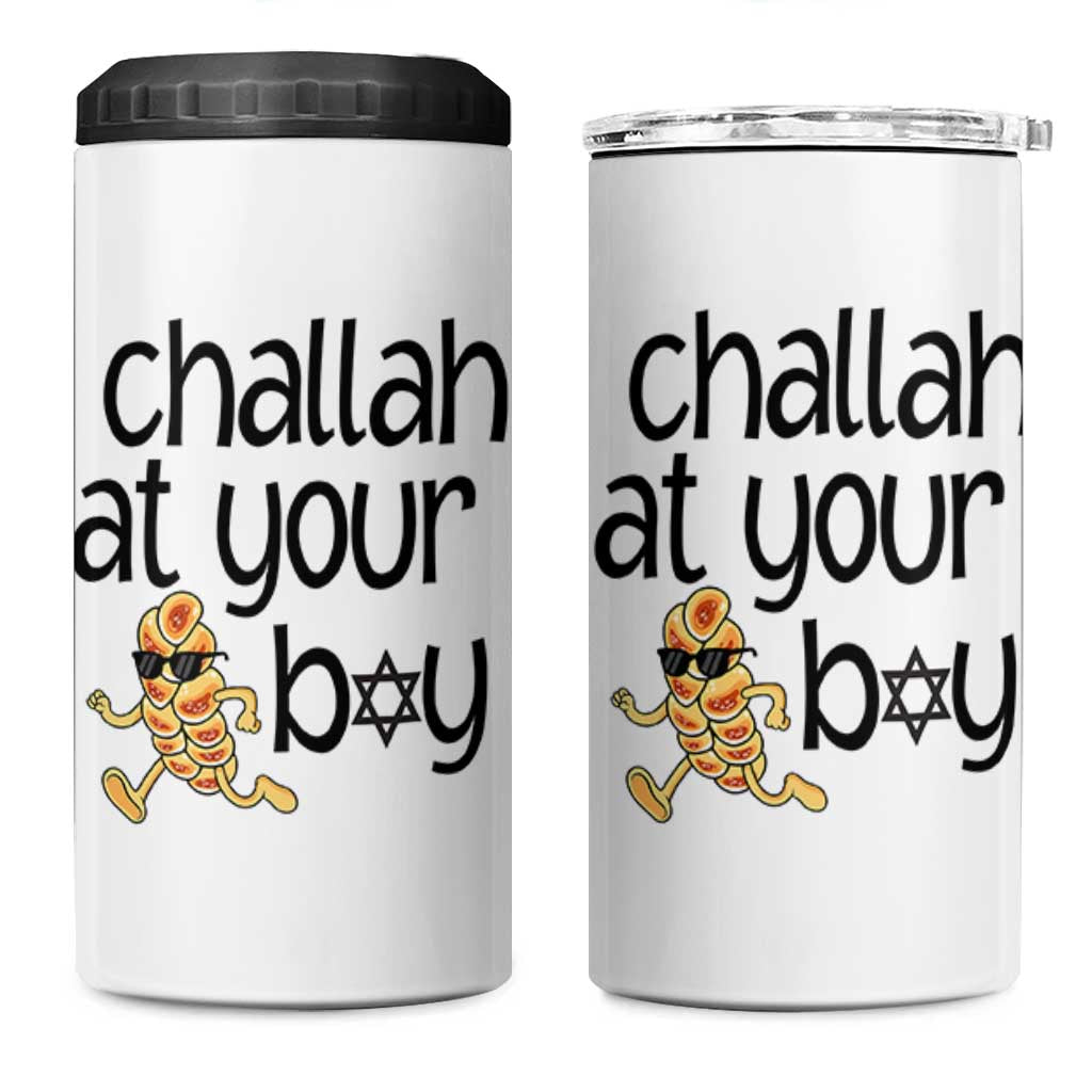 Festival Of Lights Gift 4 in 1 Can Cooler Tumbler Hanukkah Challah At Ya Boy - Wonder Print Shop