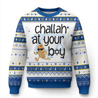 Festival Of Lights Gift Hanukkah Ugly Sweater Challah At Ya Boy - Wonder Print Shop