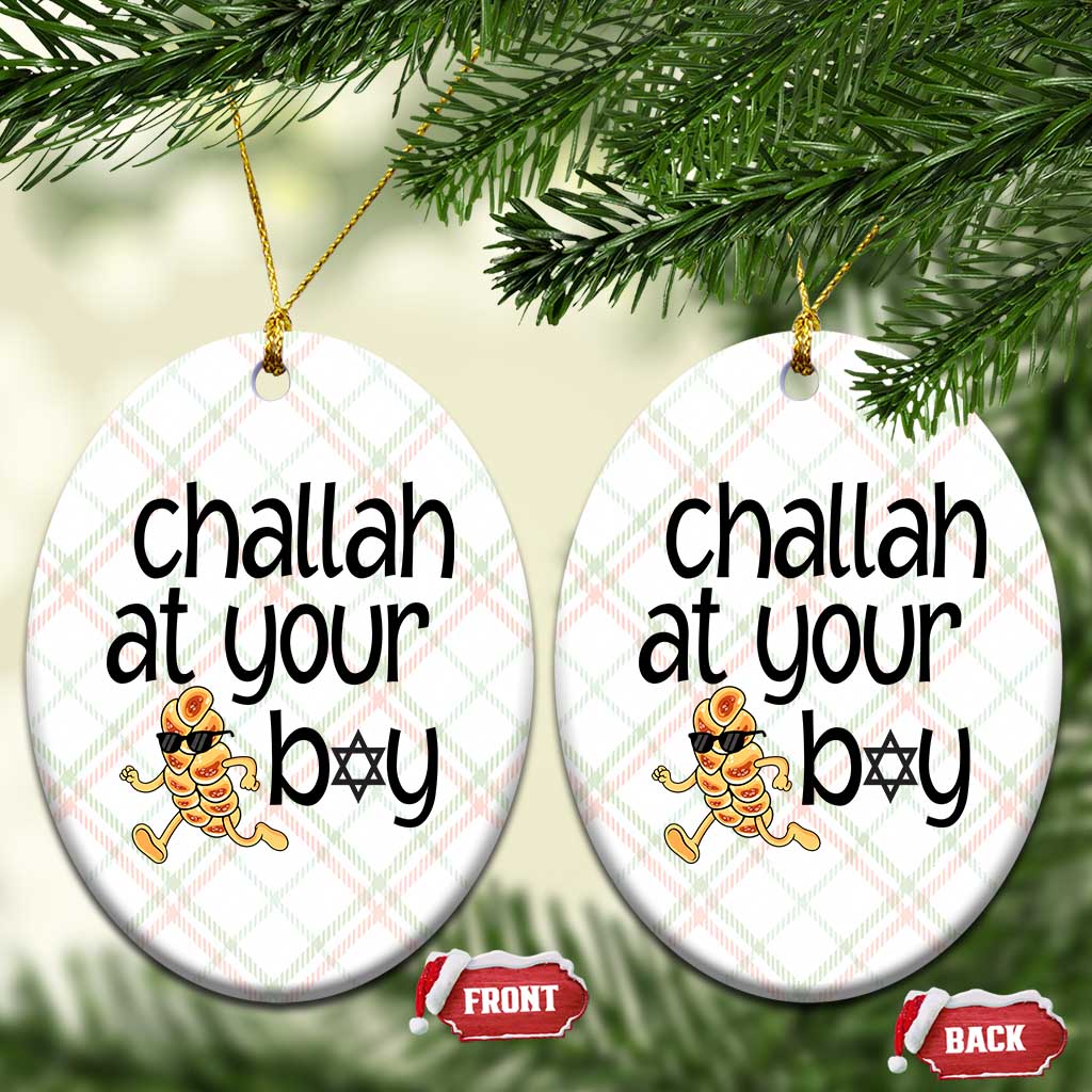 Festival Of Lights Gift Ceramic Ornament Hanukkah Challah At Ya Boy - Wonder Print Shop